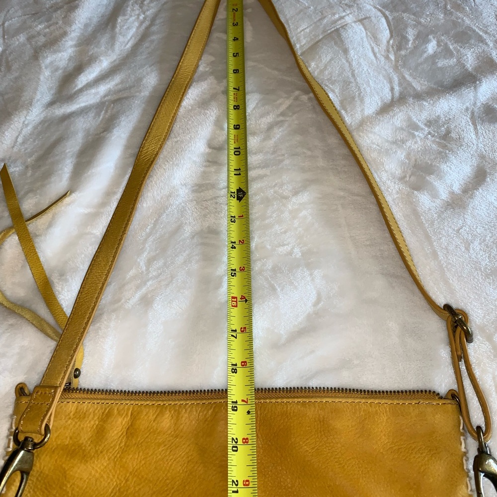 Lucky Brand. Boho Crossbody Soft Leather Purse W/ Leather Tassel Pulls - Picture 9 of 11